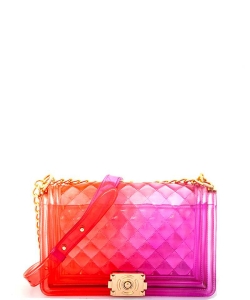 Fashion Handbag Jelly Crossbody Bag 7060 RED/PURPLE